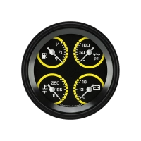 Classic Instruments® - AutoCross Yellow Series Quad Gauge