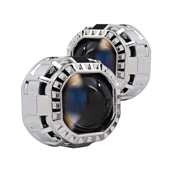 Morimoto® - Square Mini Gatling Gun Chrome Retrofit Projector Shrouds